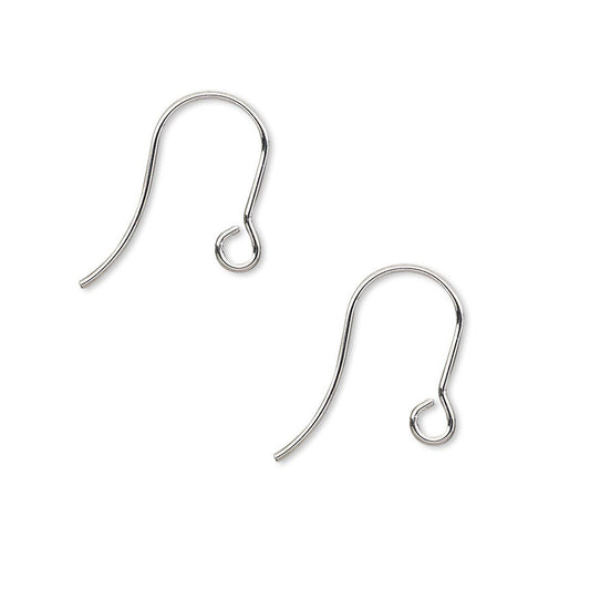 316L Stainless Steel Fishhook Ear Wires, 14x15mm, 21 Gauge, 3mm Loop