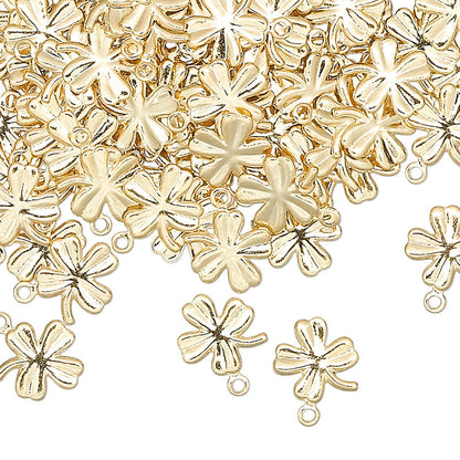 Four Leaf Clover Shamrock Charms 8x8mm, 10 pcs