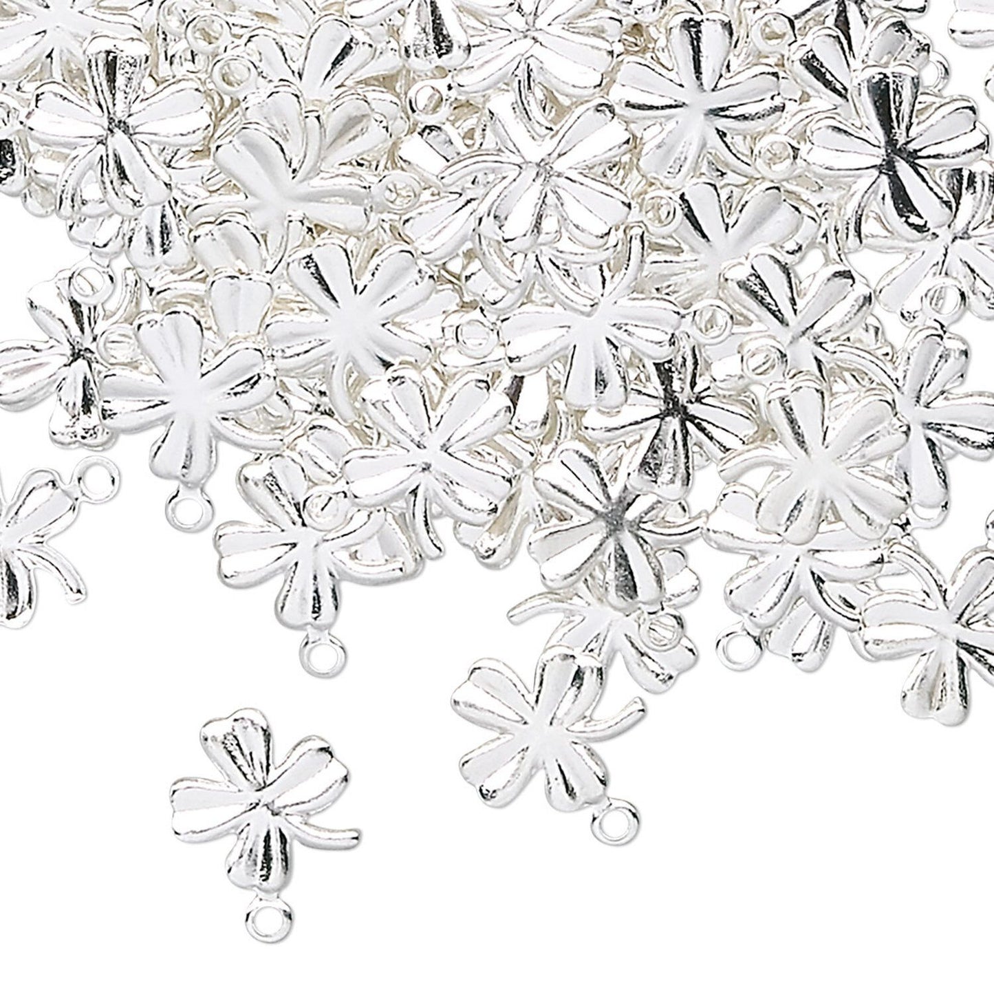 Four Leaf Clover Shamrock Charms 8x8mm, 10 pcs