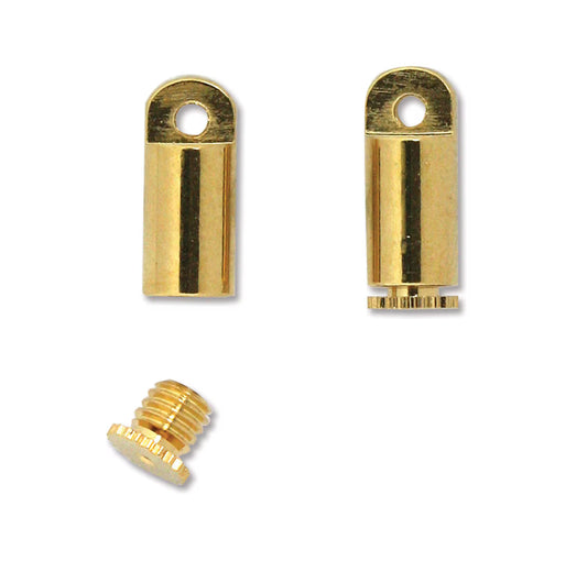 Bead Bandit, 36 Gold Plated BeadSmith 4x8mm Bead Bandits End Caps to Hide Crimp Bead OR Knot