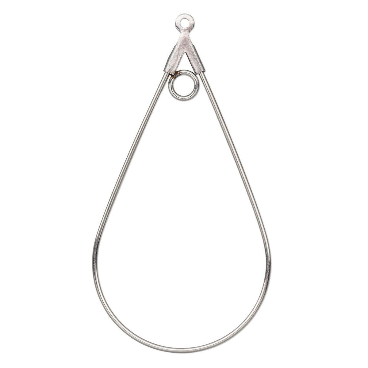 A silver metal wire loop accessory with a small ring at the top and a circular loop at the center, shown on a plain white background.