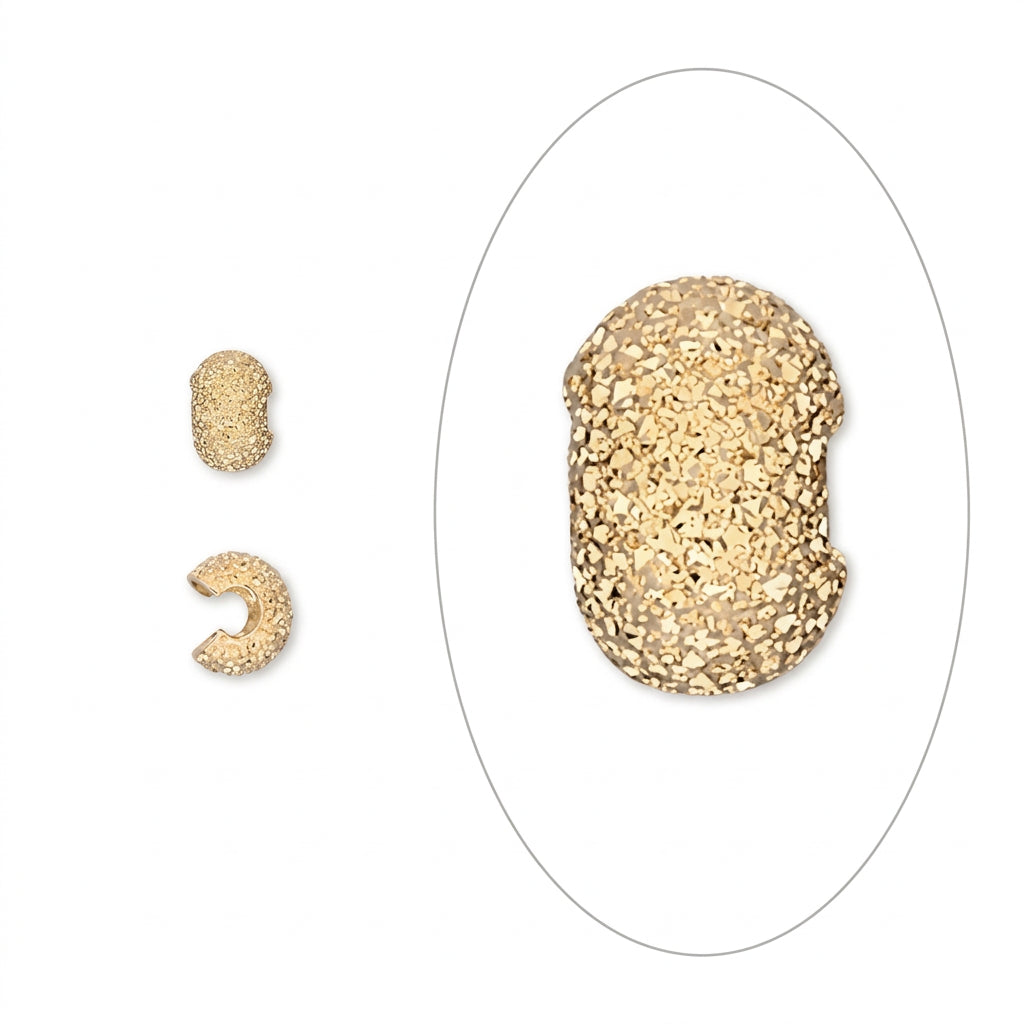 Gold Plated Brass Stardust Crimp Covers, 4mm - 100 pcs