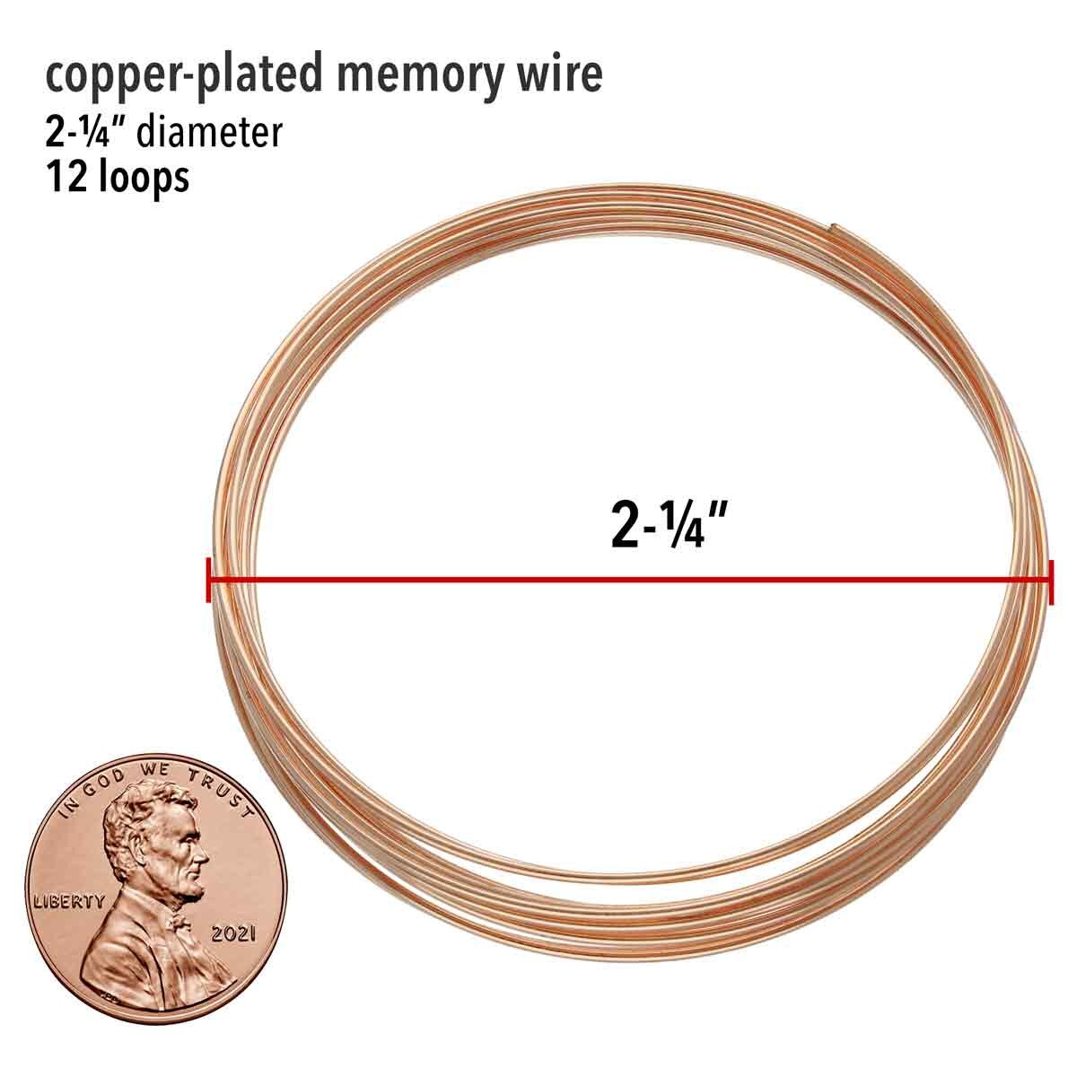 Bead Smith Copper Plated Bracelet Memory Wire 2.25", 12 Loops