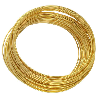 Beadsmith Gold Plated Steel Bracelet Memory Wire 1-3/4", 1 oz (approx. 70 loops)