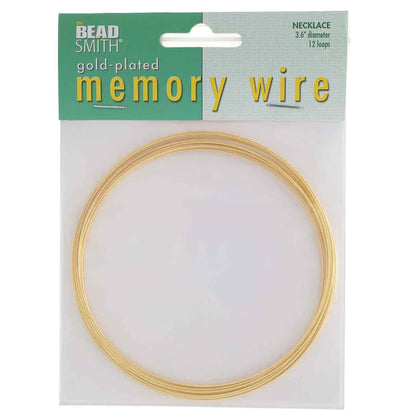 Bead Smith Gold Plated Necklace Memory Wire 3.6", 12 Loops