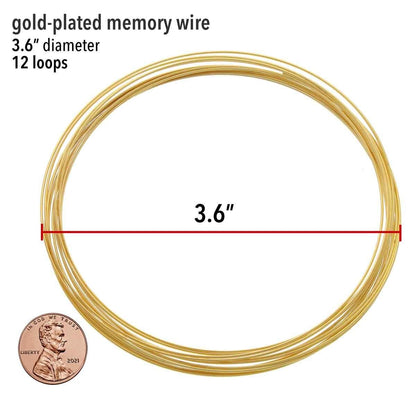 Bead Smith Gold Plated Necklace Memory Wire 3.6", 12 Loops