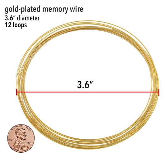 Beadsmith Gold Plated Necklace Memory Wire 3.6", 12 Loops