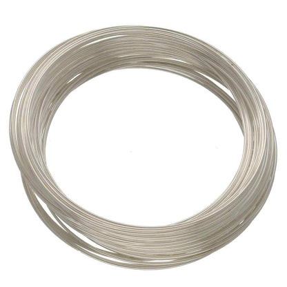 Silver Plated Stainless Steel Memory Wire, 2-1/4" Round Bracelet - 1 oz (approx. 70 loops)