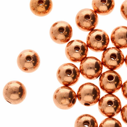 Beadsmith Anti-Tarnish Copper Smooth Round Beads, 4mm, 500 pcs
