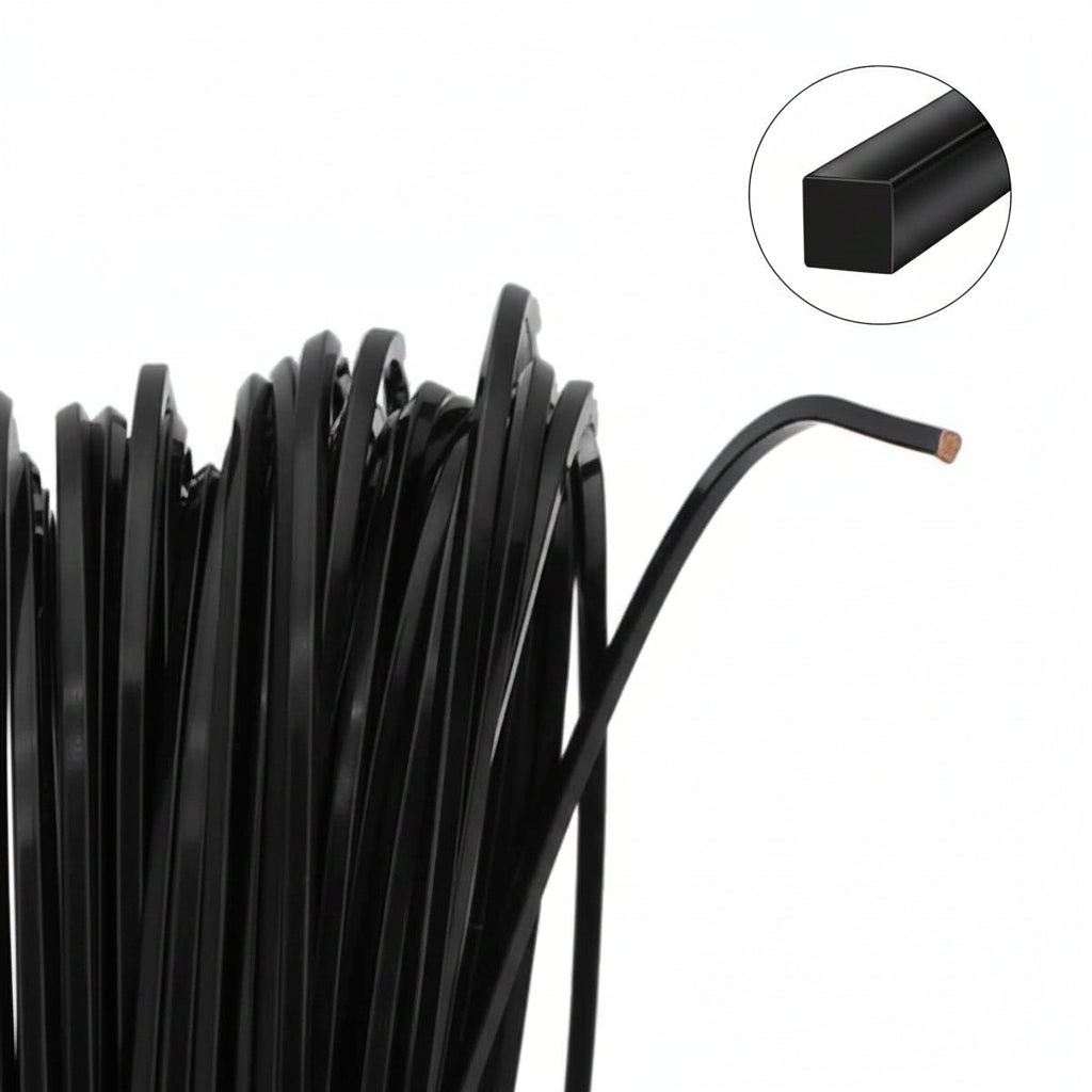 Beadsmith Non-Tarnish Black Square Wire, 18 Gauge (1.02mm), 7 Yards