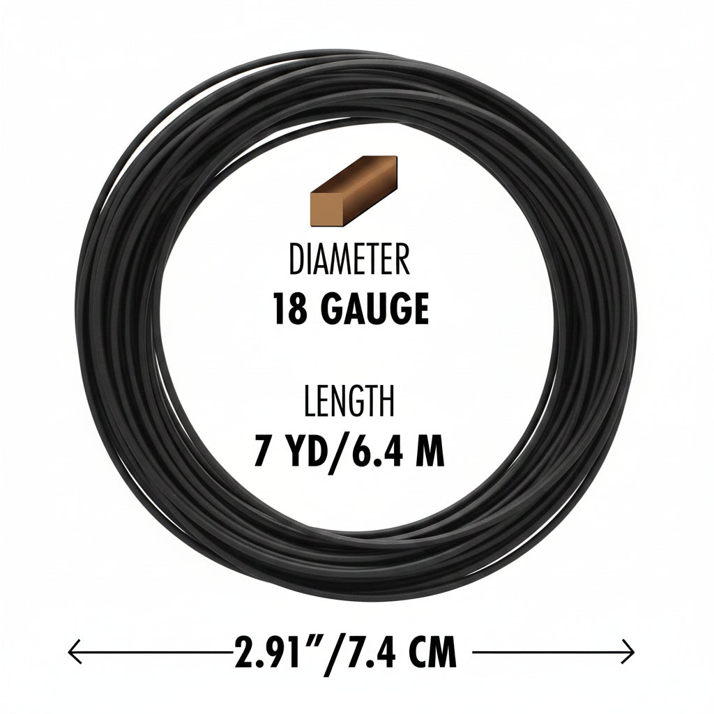 Beadsmith Non-Tarnish Black Square Wire, 18 Gauge (1.02mm), 7 Yards