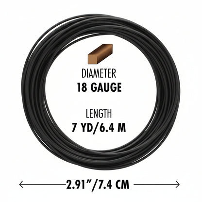 Beadsmith Non-Tarnish Black Square Wire, 18 Gauge (1.02mm), 7 Yards