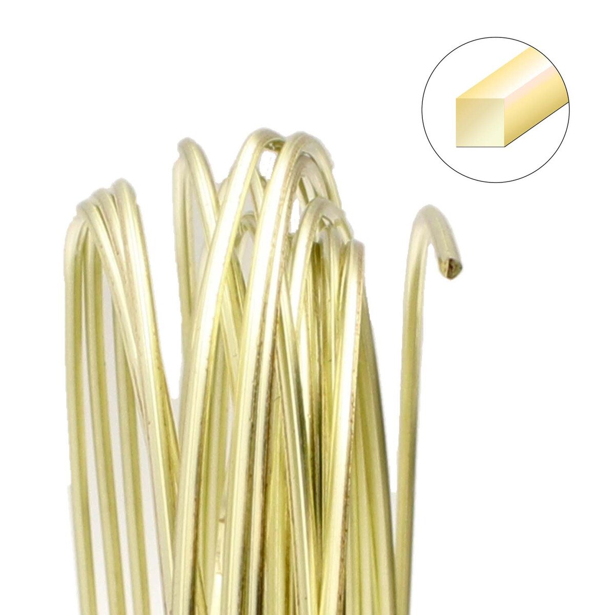 Beadsmith Non-Tarnish Champagne Gold Square Wire, 18 Gauge (1.02mm), 4 Yards