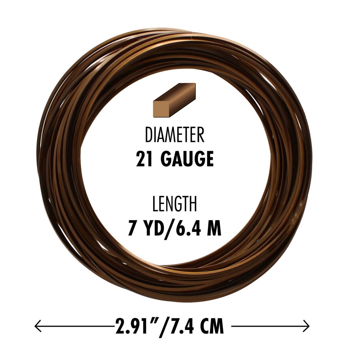 Beadsmith Vintage Bronze Square Wrapping Wire, 21 Gauge (1.02mm), 7 yd
