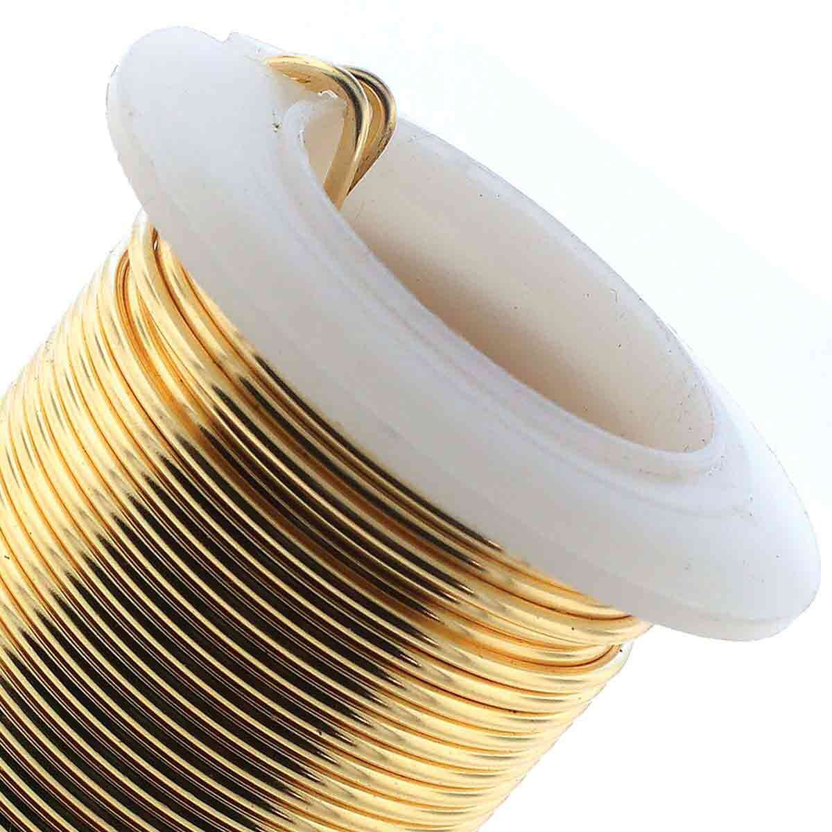 Beadsmith Tarnish Resistant Gold Round Wire, 16 Gauge, 8 Yards