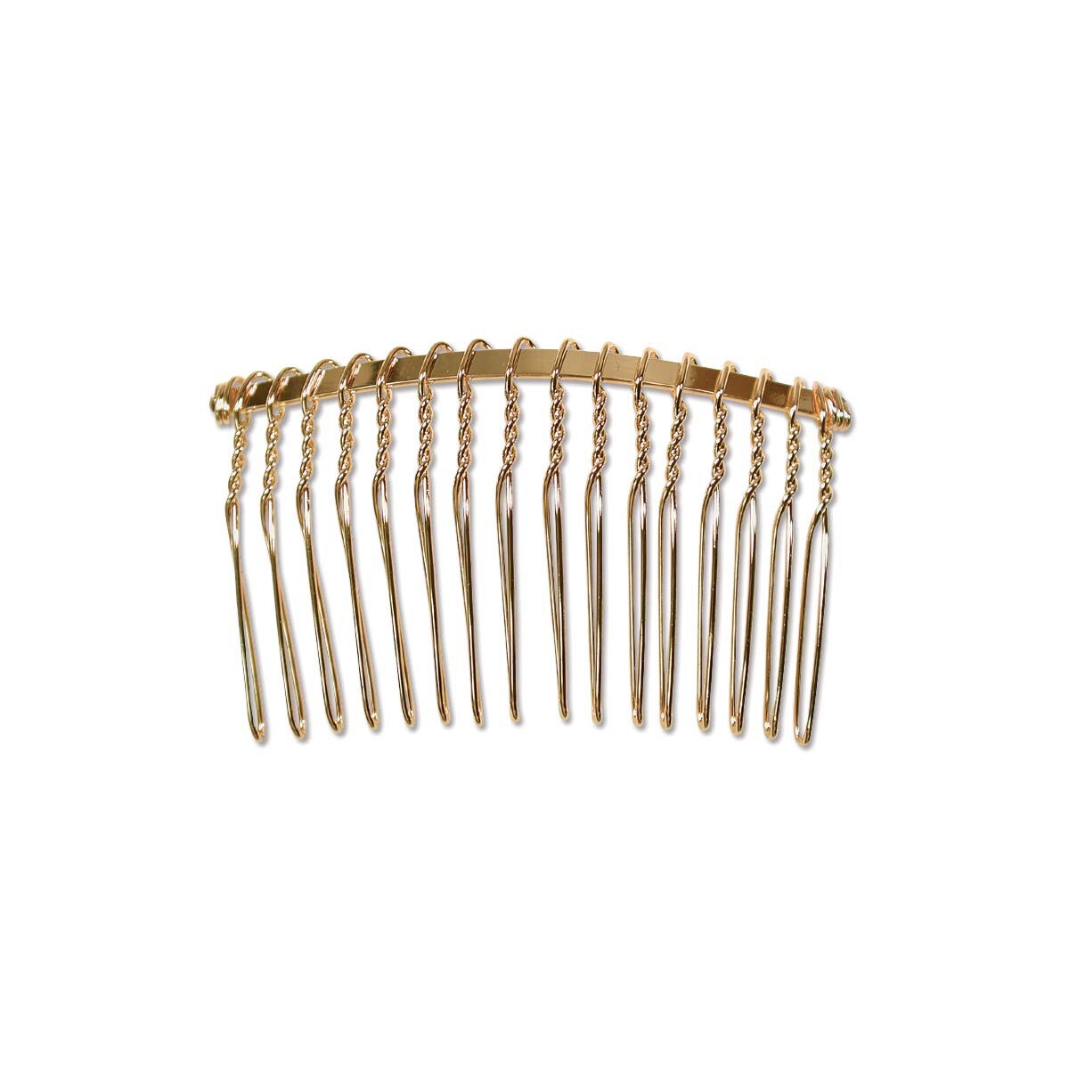 Gold Plated Wire Hair Comb, 60x35mm, 12 pcs