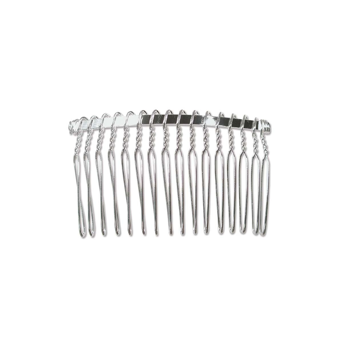Silver Plated Wire Hair Comb 60x35mm