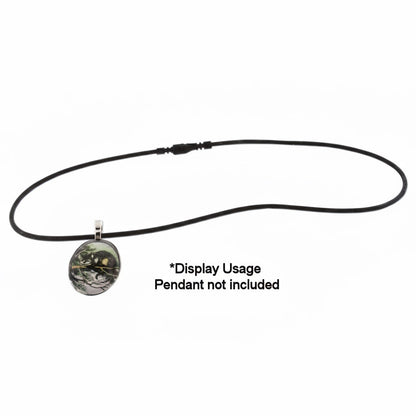 Black Silicone Rubber Necklace Cords 24" with Locking Clasp — 20 pcs