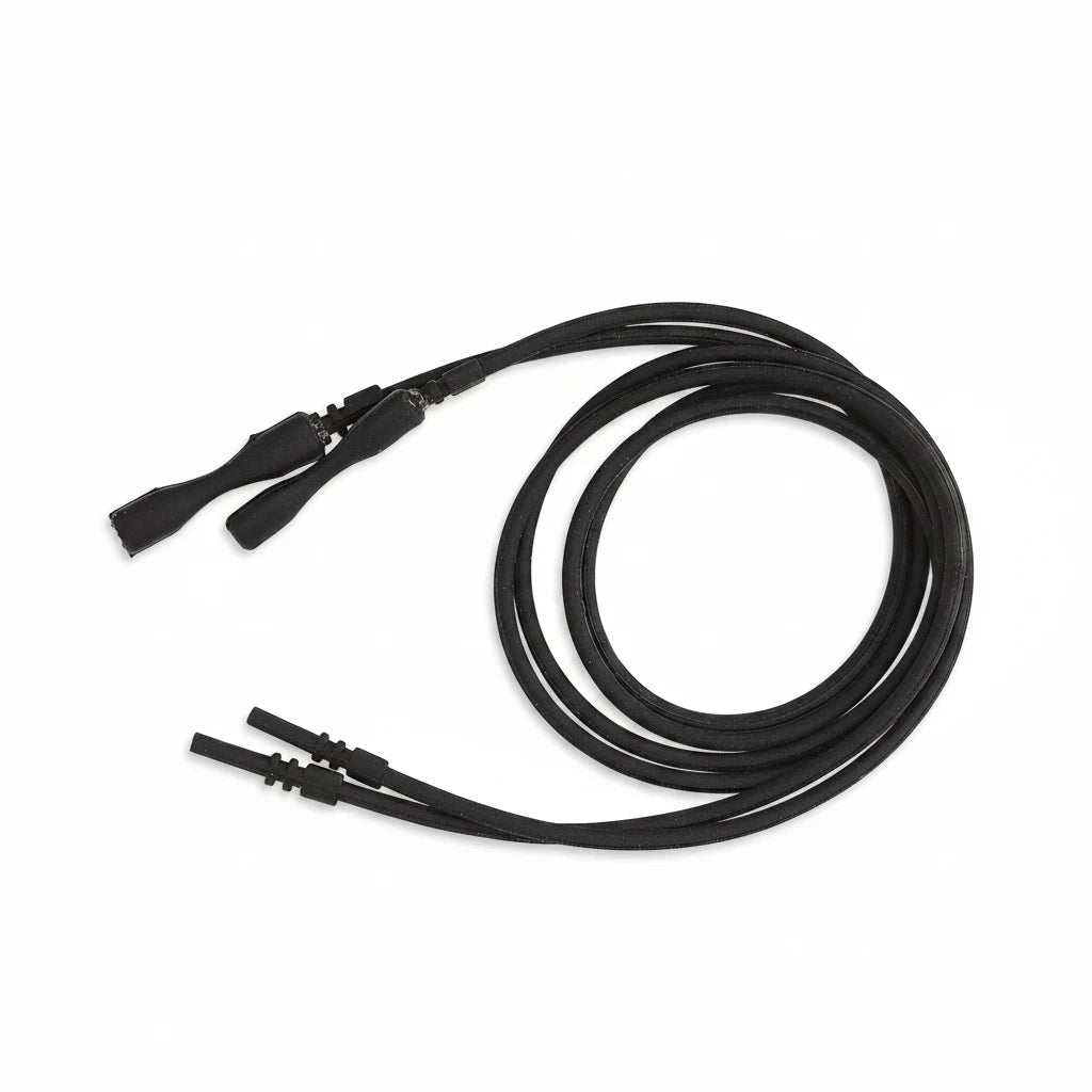 Black Silicone Rubber Necklace Cord 16" with Locking Clasp 2mm — 20 pcs