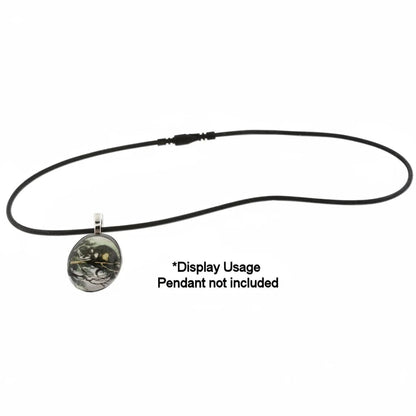 Black Silicone Rubber Necklace Cord 18" with Locking Clasp 2mm —  4 pcs