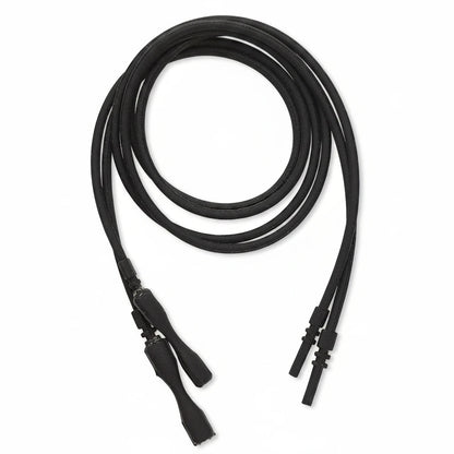 Black Silicone Rubber Necklace Cord 18" with Locking Clasp 2mm —  4 pcs