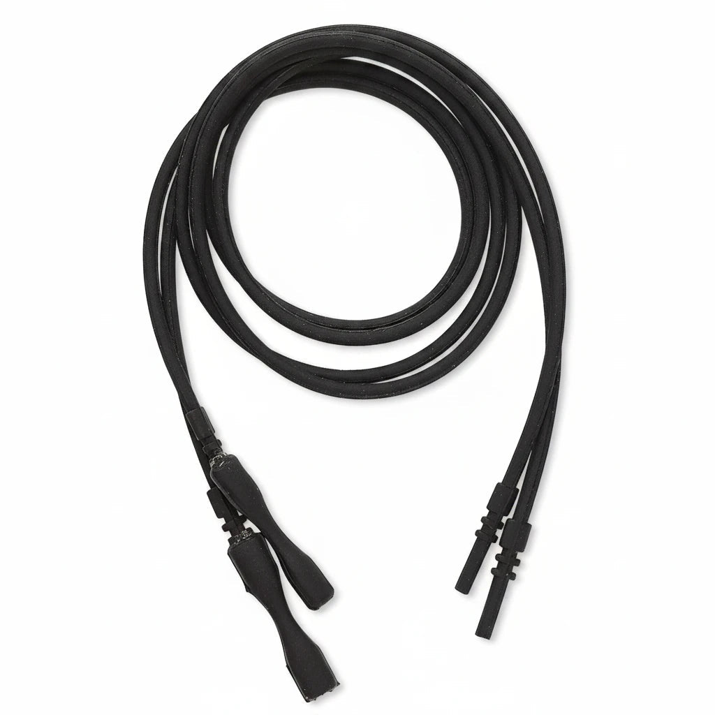 Black Silicone Rubber Necklace Cords 24" with Locking Clasp — 20 pcs