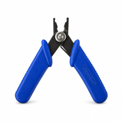 Blue and black CRIMP pliers with blue handles, shown against a plain white background.