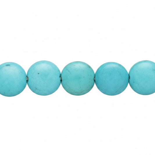 Turquoise beads on a white background