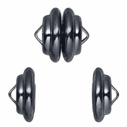 Three dark metallic MAGNETIC CLASP, displayed on a solid white background.