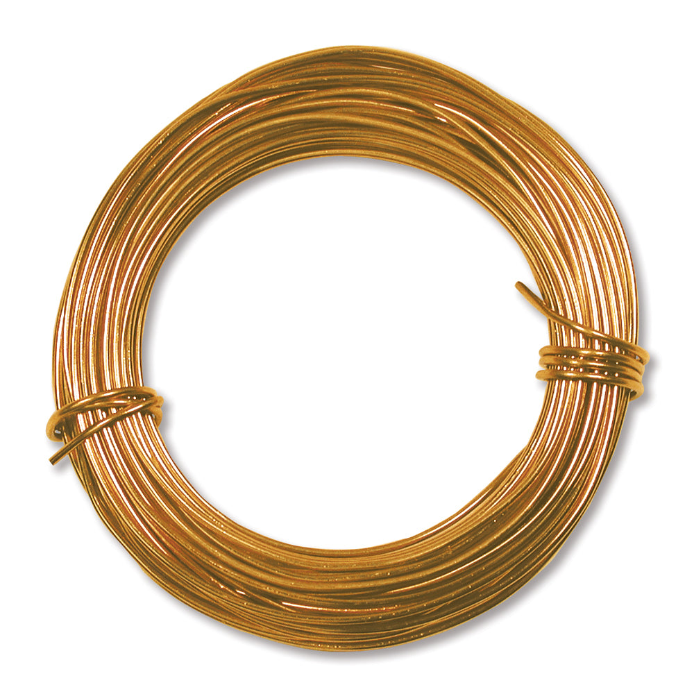 BeadSmith Gold Aluminum Dead Soft Wire, 18 Gauge, 39 Feet