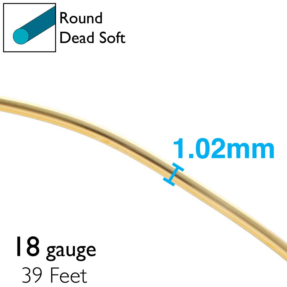 BeadSmith Light Gold Aluminum Dead Soft Wire, 18 Gauge, 39 Feet