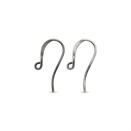 Beadsmith Antiqued Silver Plated Brass Fish Hook Ear Wires, 26mm - 12 pcs or 144 pcs