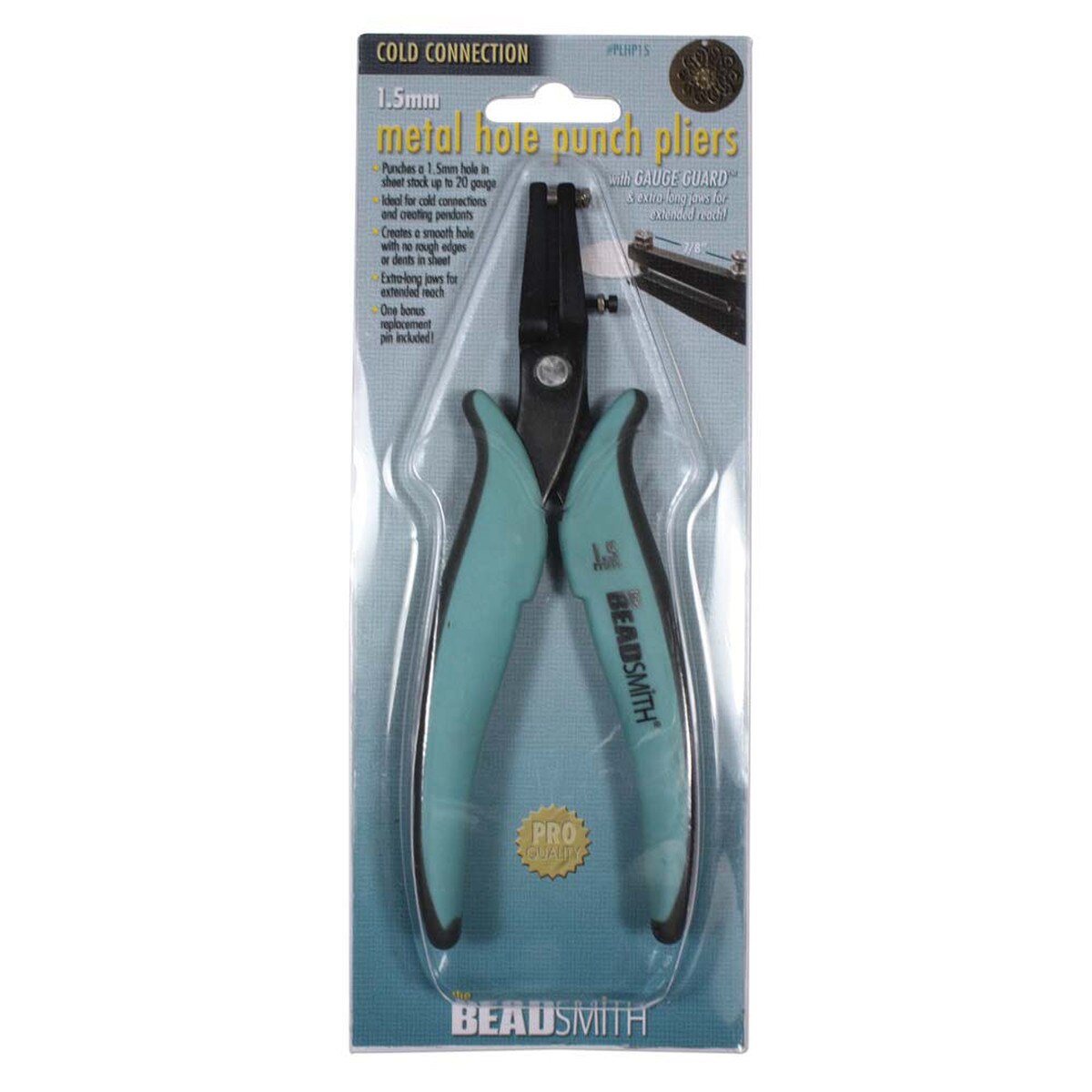 Beadsmith Metal Hole Punch Pliers with Gauge Guard, 1.5mm - 1 pc