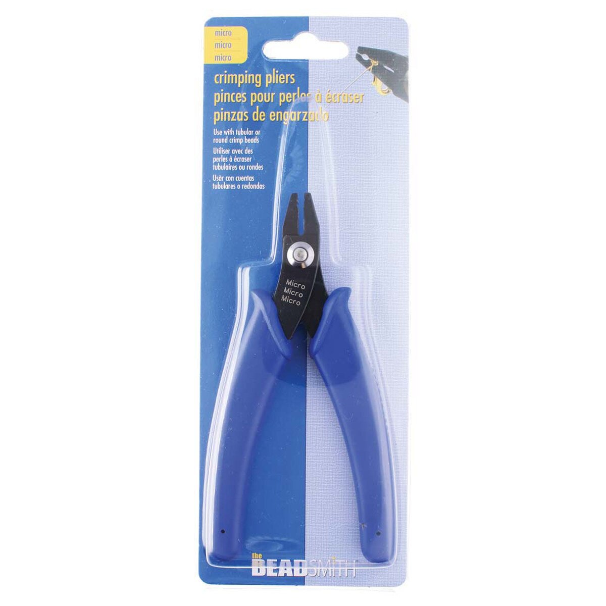 Crimping pliers in packaging with Blue Hawk branding on a white background