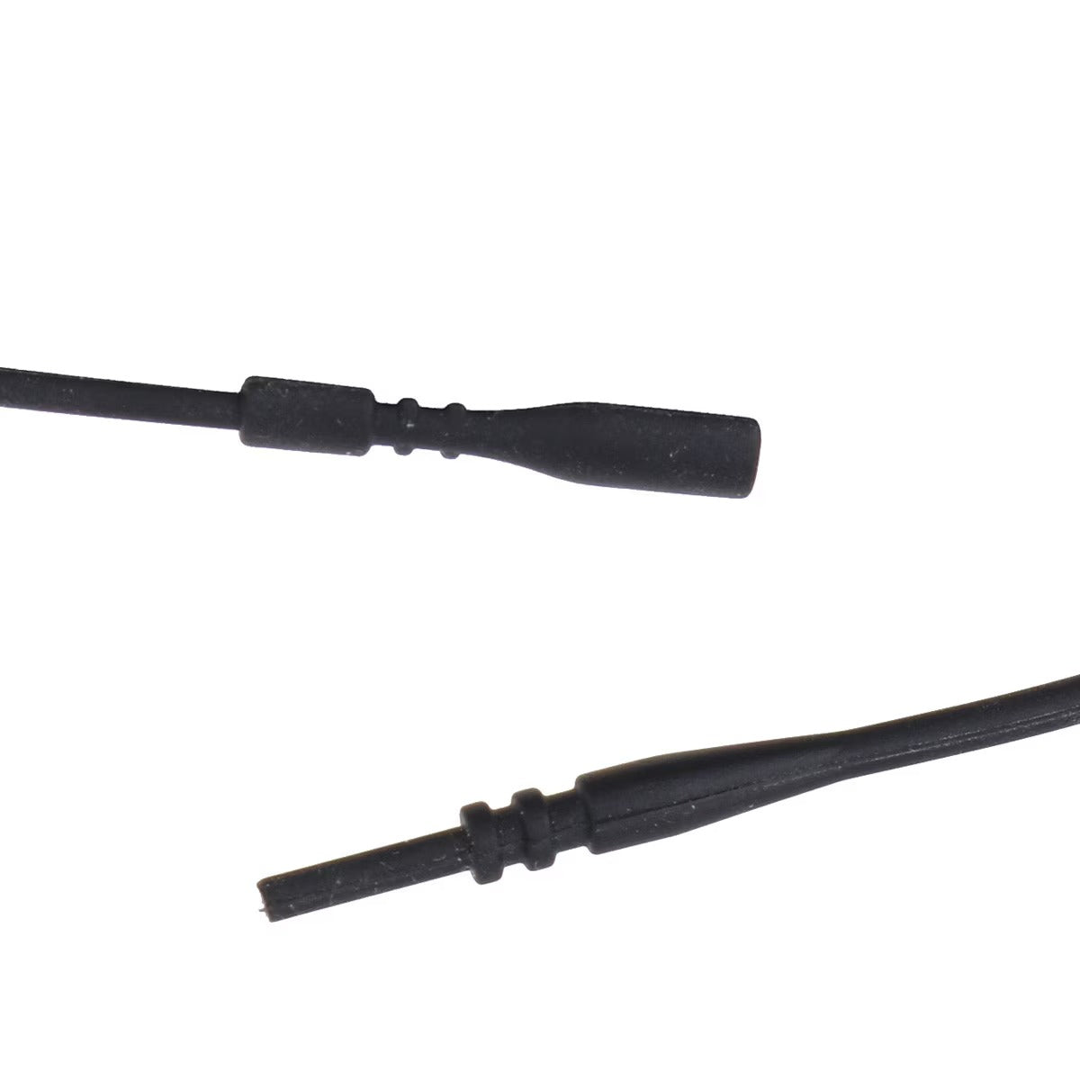 Black Silicone Rubber Necklace Cord 18" with Locking Clasp 2mm —  20 pcs