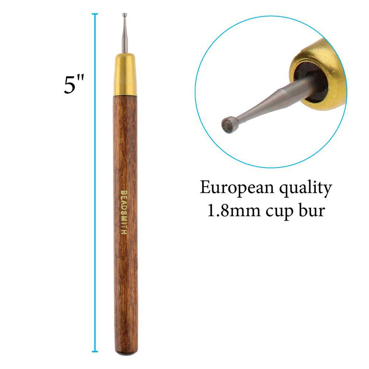 Beadsmith Wire Rounder Tool, 1.8mm Bur Cup - 1 pc