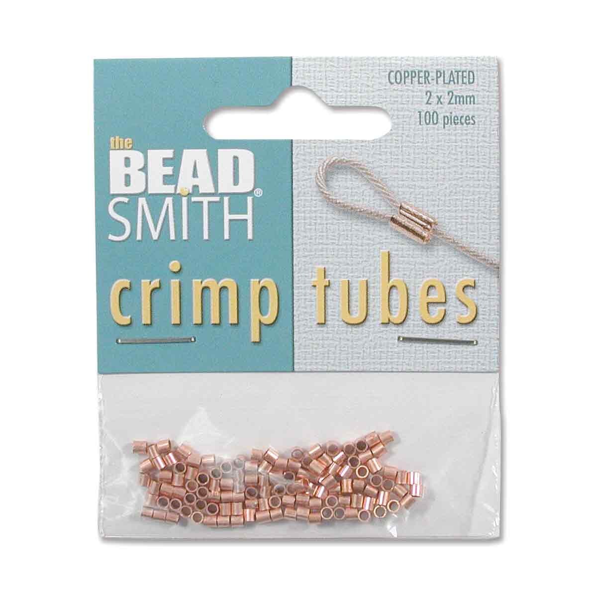 Beadsmith Copper Plated Crimp Tubes, 2x2mm, 100 pcs