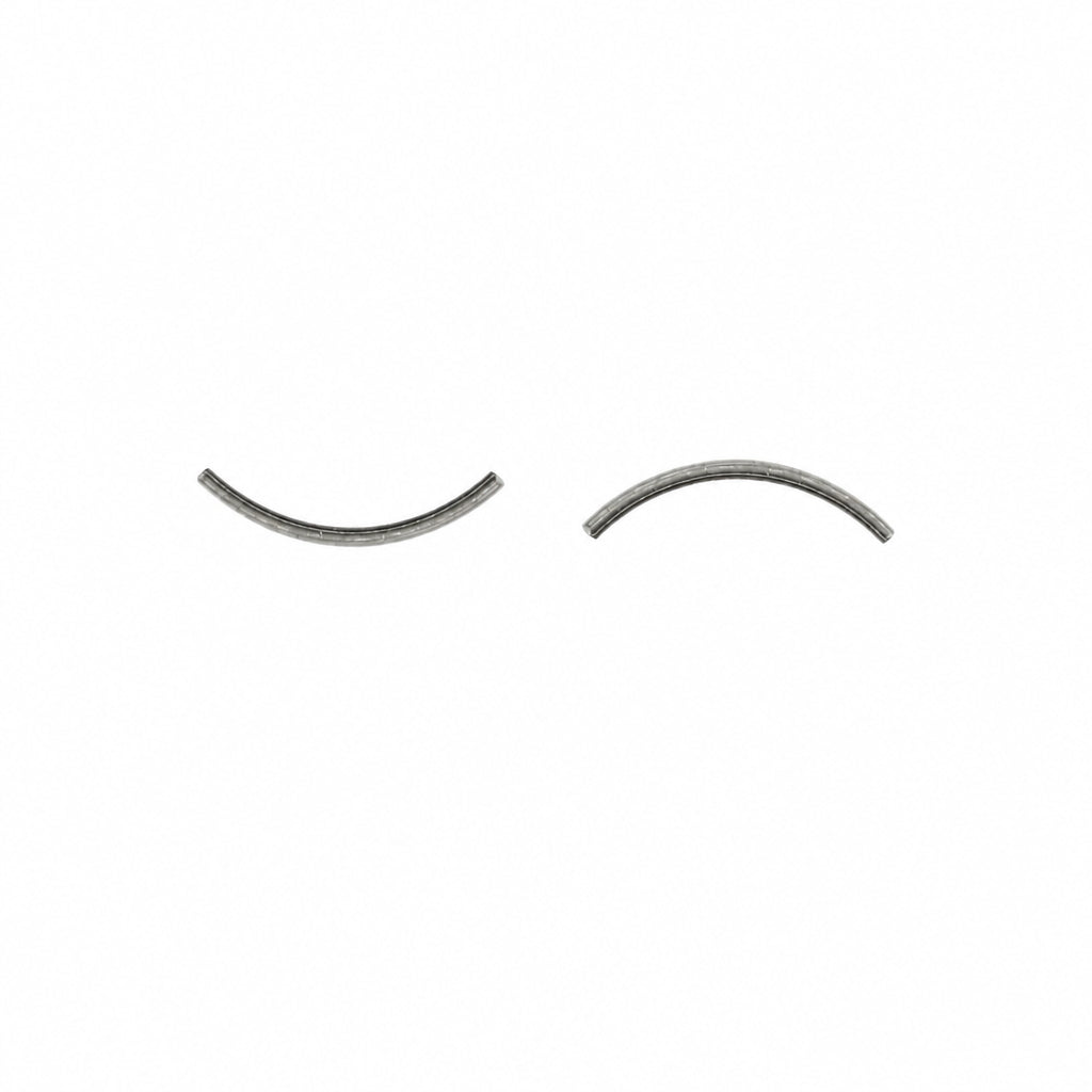 small curved metallic strips, likely metal spring clips or hardware components, shown on a plain white background.