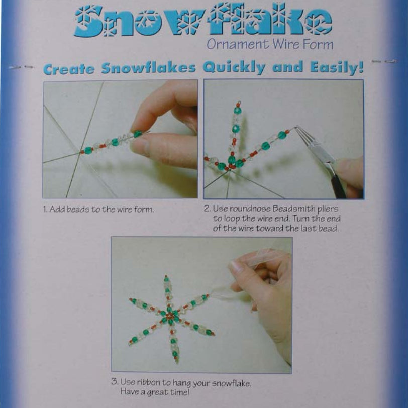BeadSmith Snowflake Wire Forms, 9 inch, Set of 4