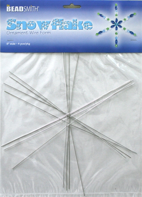 BeadSmith Snowflake Wire Forms, 9 inch, Set of 4
