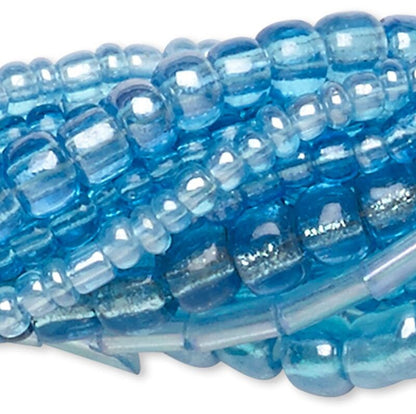 Aqua Turquoise Glass Seed & Bugle Bead Mix — 10 Strands (1,100-1,700 beads)