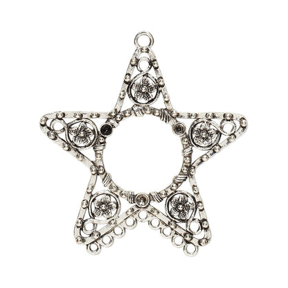 Decorative star-shaped object with intricate designs on a white background