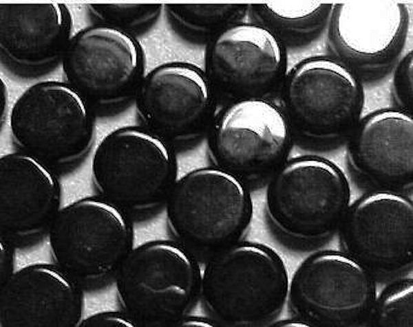 Close-up of black and white circular objects