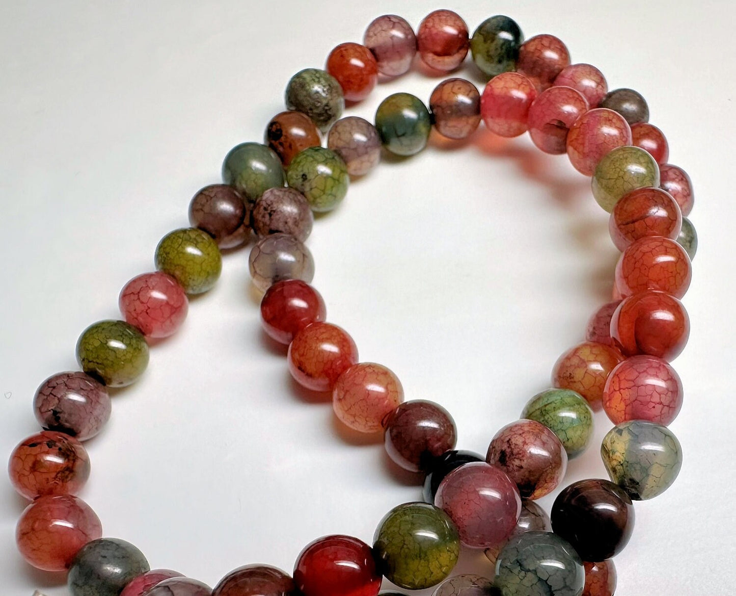 Dyed Agate Round Beads 5-6mm Multicolor — 1 Strand (65-67 beads)