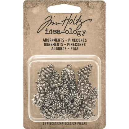 Tim Holtz Idea-Ology pinecone ornaments packaging on a white background