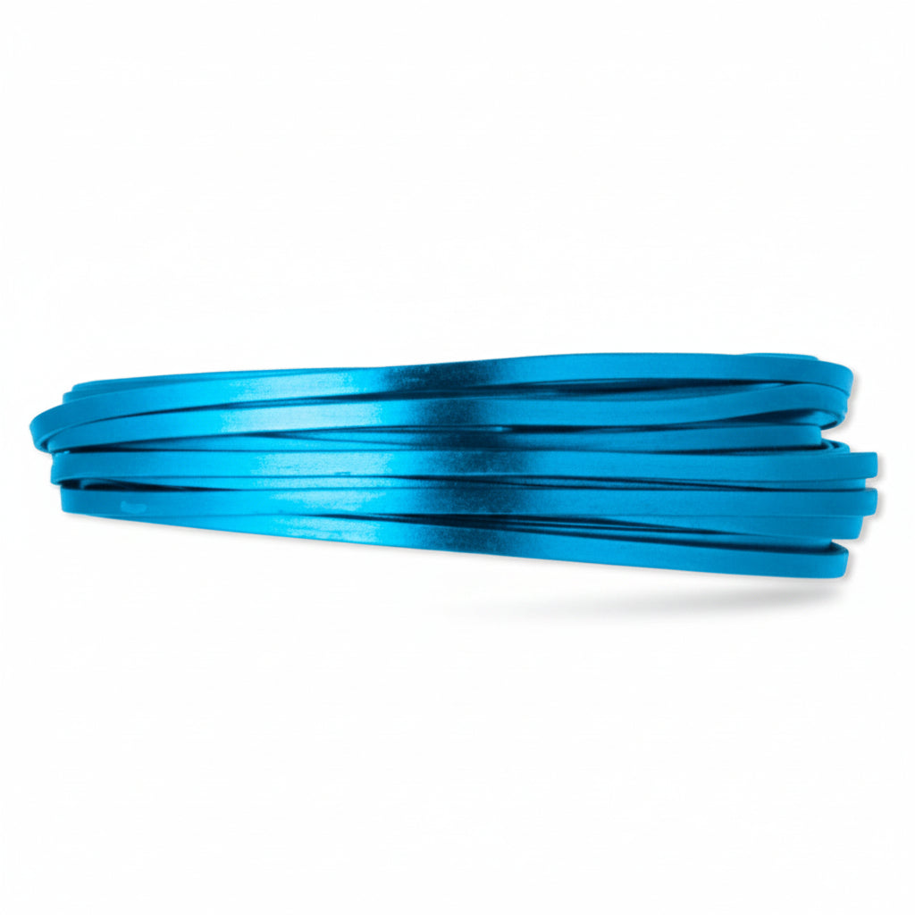 Blue metal strip on a white background