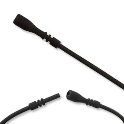 Black Silicone Rubber Necklace Cord 16" with Locking Clasp 2mm — Pack of 20