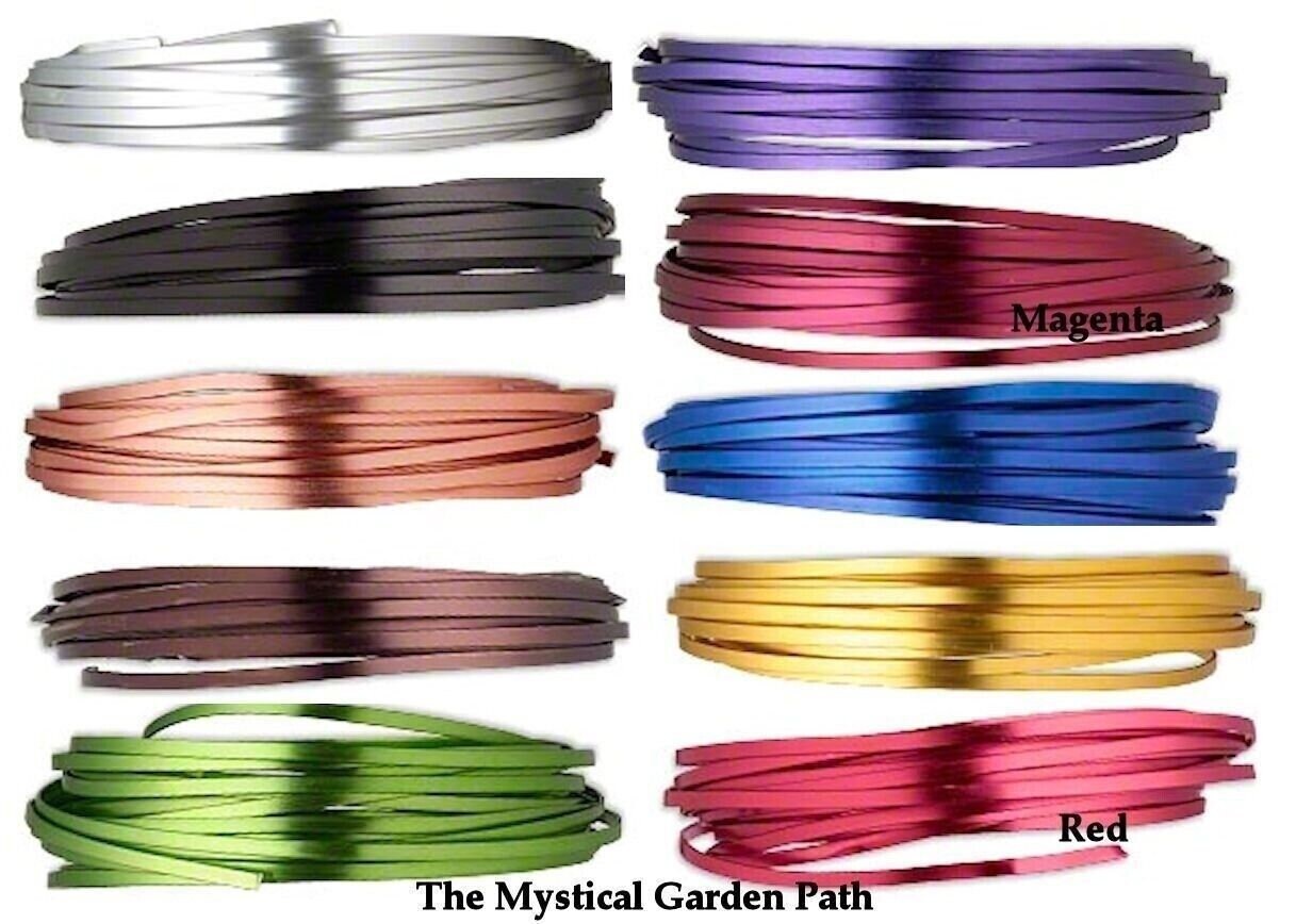 Metallic wire in various colors with labels on a white background