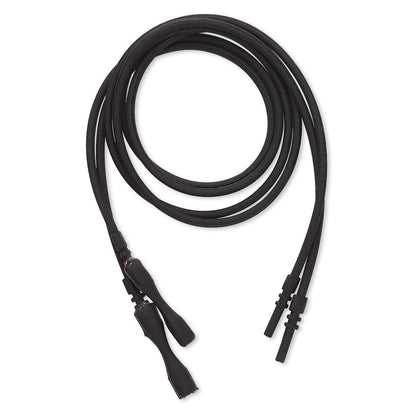 Black Silicone Rubber Necklace Cord 16" with Locking Clasp 2mm — Pack of 20