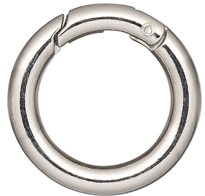 Large Round Hinged Bail Clasps 25mm — Set of 4 | Imitation Rhodium